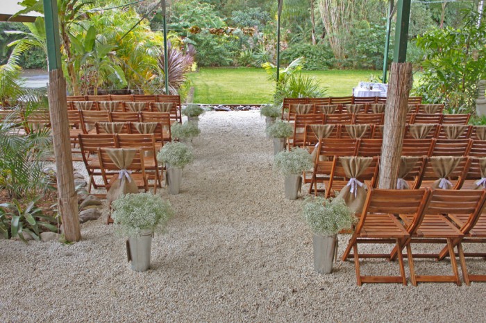 Amore Gardens Ceremony with timber chairs